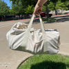 Women's Duffle Gym Bag with Shoe Compartment Collection in Beige