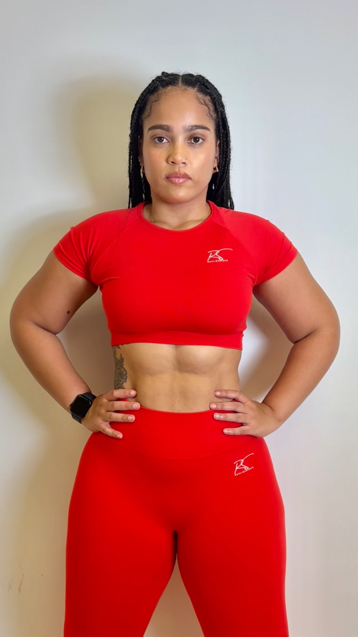 Ayanna Seamless Fitted Crop Top in Red