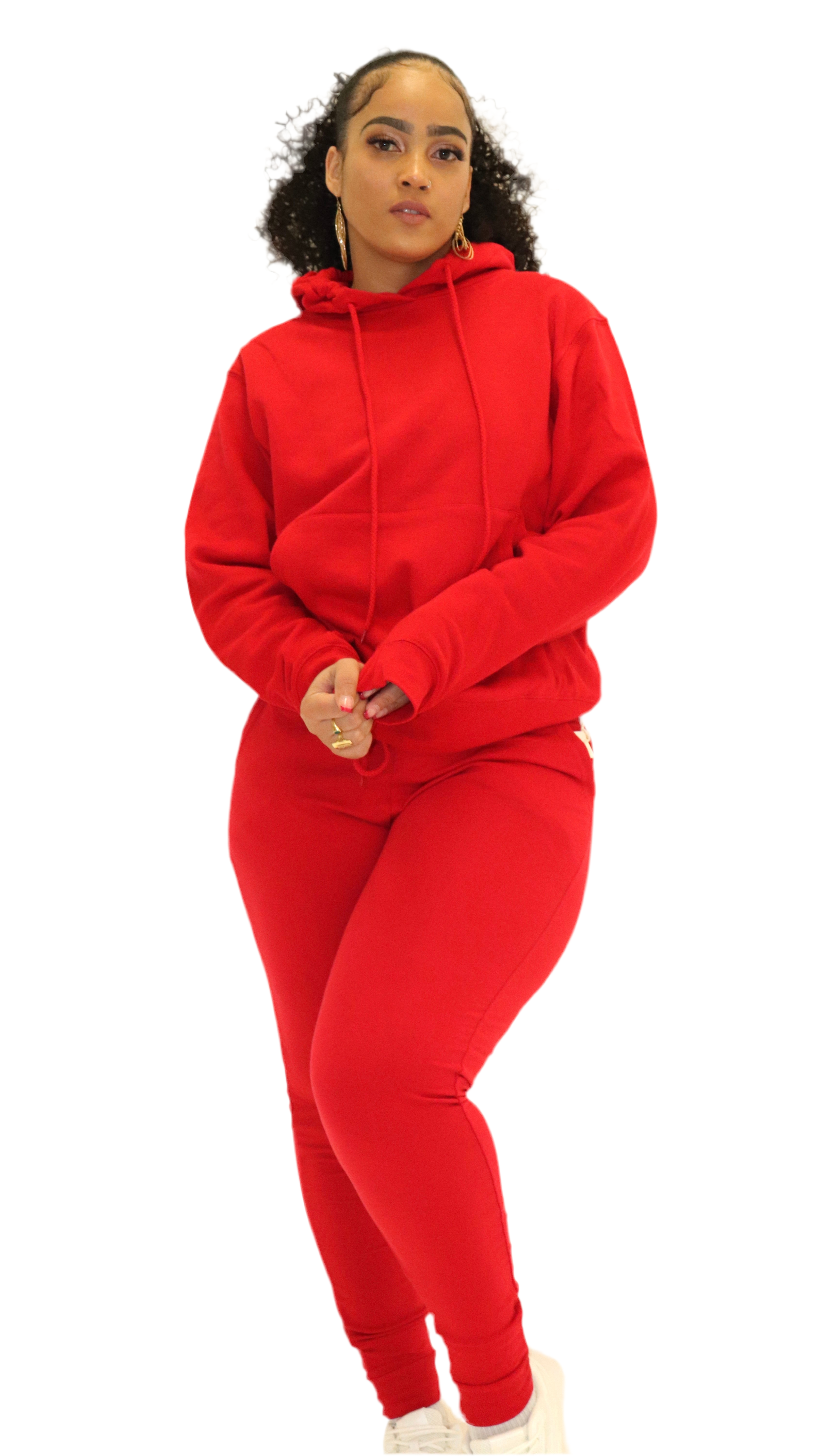 The Boyfriend Lounge Set in Cherry Red