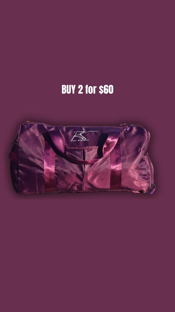 Purple Duffel Bag with Shoe Compartment