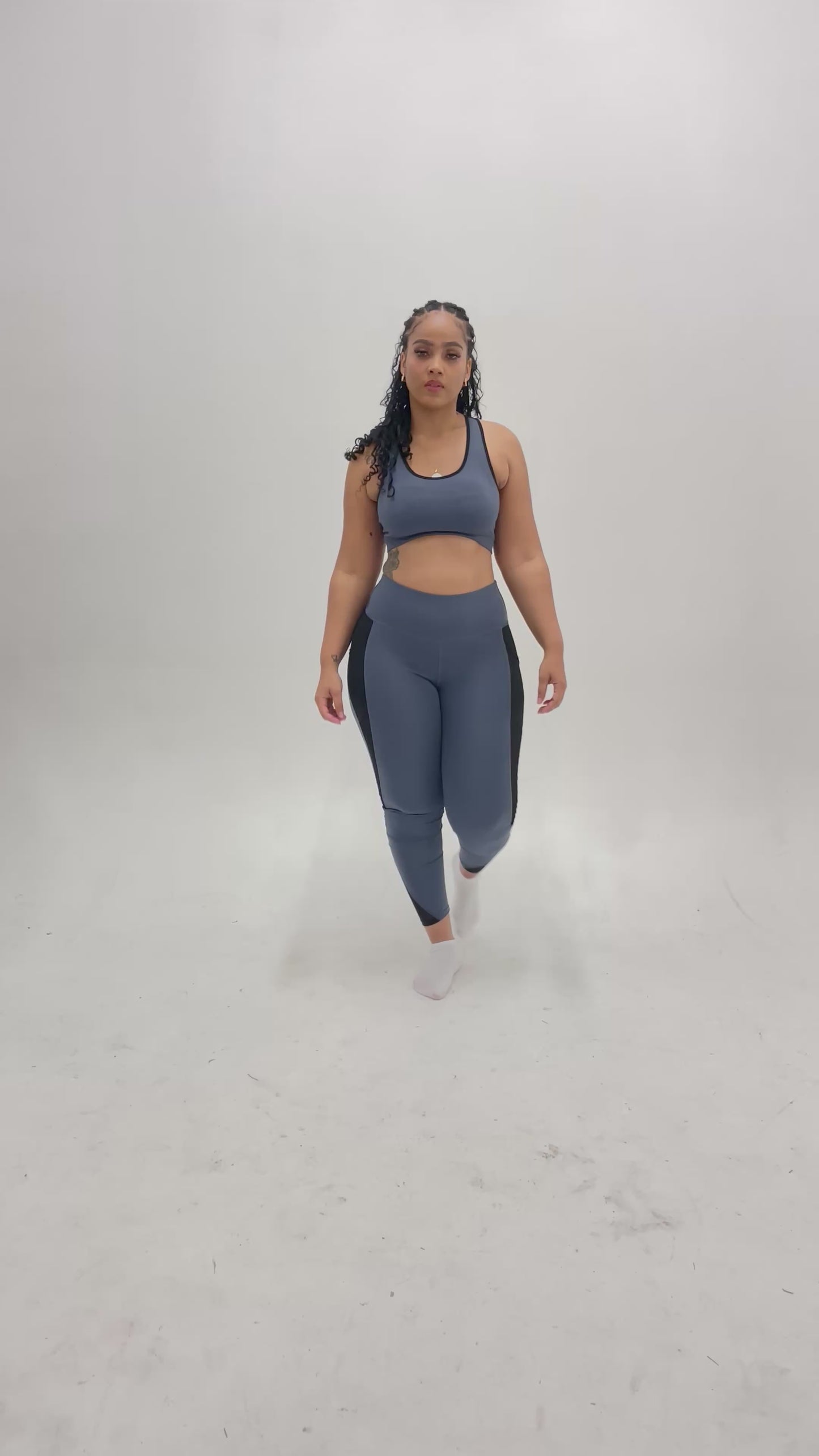 2 Piece Legging Sets In Blueish Grey